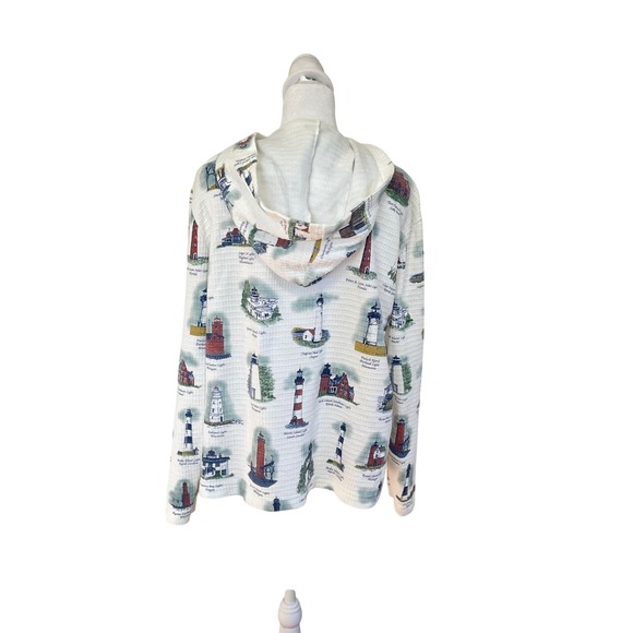 Art unlimited sportswear‎ women's jacket snap hoodie LIGHTHOUSE cotton CB23943 L - Picture 3 of 14